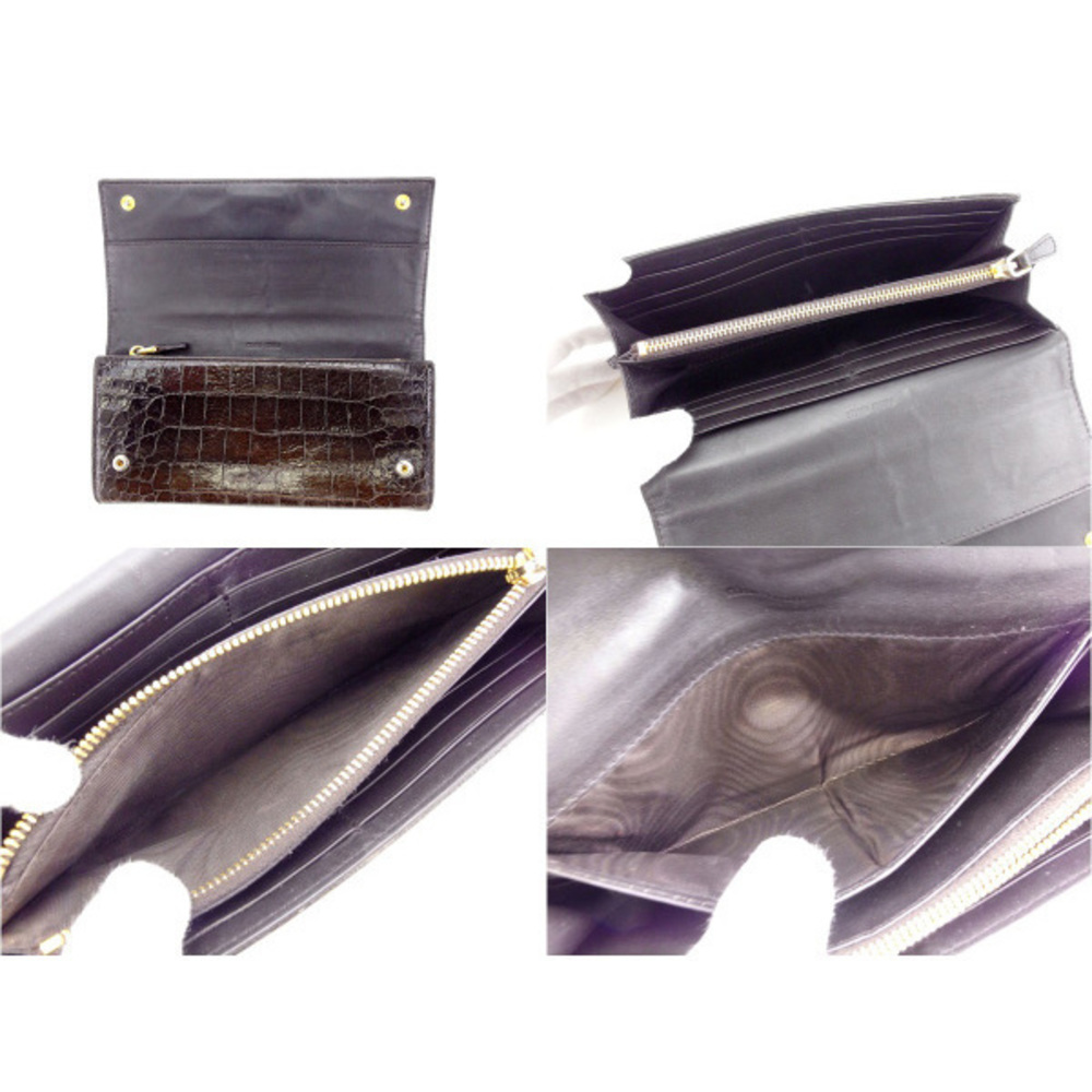 Miu Miu Long Wallet Long Wallet Crocodile Brown L… - image 5